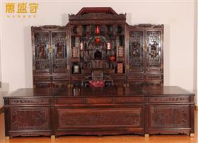 大紅酸枝御書(shū)房組合書(shū)柜